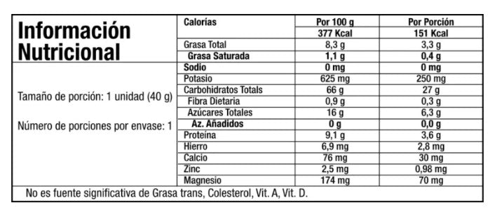 Barra De Frutas Golden Milk 40gr